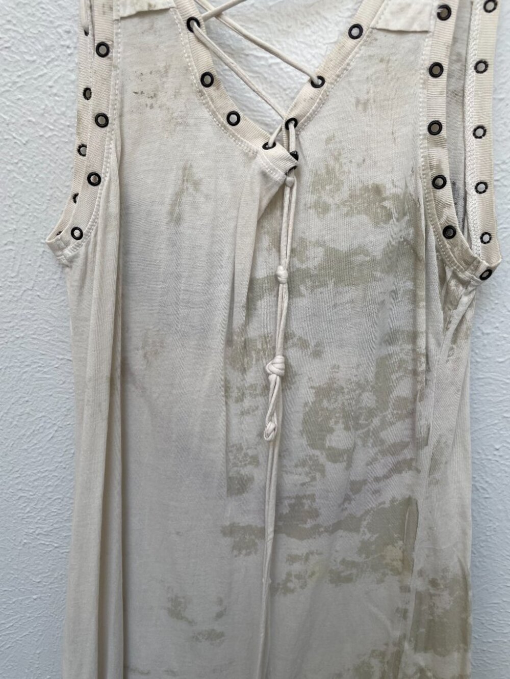 Rare Y2K Joker Dark Knight Grunge Eyelet Lace Up Tank Top Dress S - Picture 8 of 13